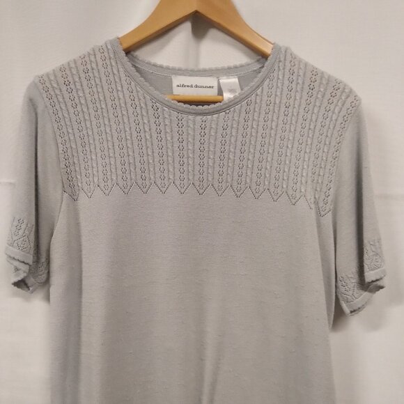 Silver Sweater XL Alfred Dunner Short Sleeved - Picture 1 of 1